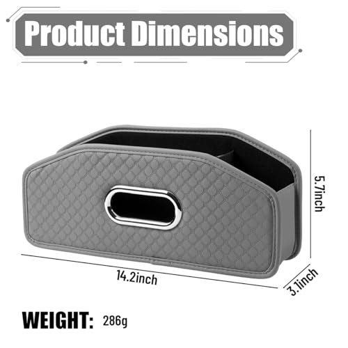 Car Seat Back Organizer, 4-in-1 Backseat Headrest Storage Box with 2 Cup Holder Hooks Tissue Box, Multifunctional Seat Back Storage Organizer for Hold Phones Drinks Bags, Universal Fit (Gray) - color: Gray