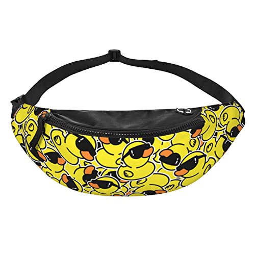 Funny Duck with Glasses Fanny Pack Crossbody Waist Bag Pack for Men Women. Belt Bag for Travel Walking Running Hiking Fishing. - color: Funny Duck With Glasses