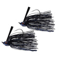 Dr.Fish 2 Pack Swim Jigs Weedless Bass Fishing Jigs Hook Lures with Reinforced Weed Guard Fish Head Swimbait Silicone Skirt Pike Walleye Muskie Freshwater Lures - color: Midnight, size: 1/2oz