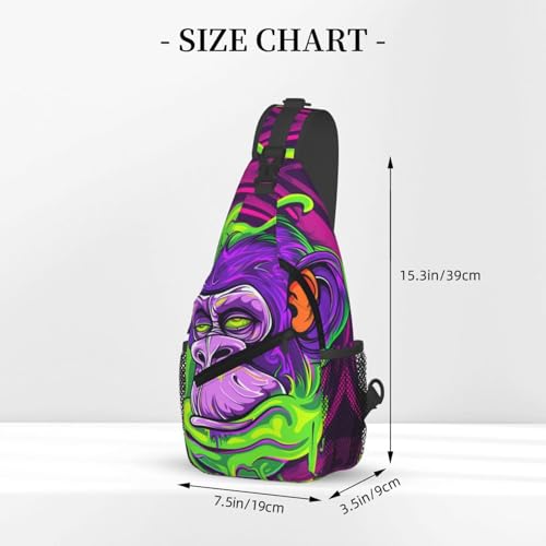 Colorful Gorilla Outdoor Crossbody Shoulder Bag For Unisex Young Adult Hiking Bicycling - color: 22