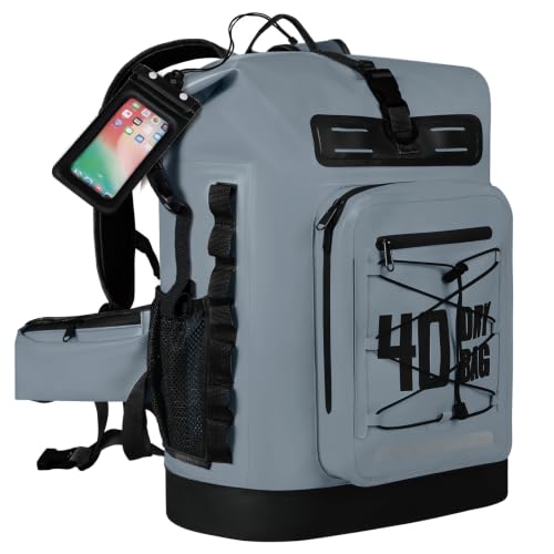 MORXPLOR Dry Bag Waterproof,5L/10L/20L/30L/40L/55L Roll Top Dry Bag Backpack with WaterProof Phone Case for Swim,Kayak - color: Middle Grey, size: 40Liter