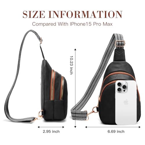 Viverte Crossbody Bags for Women Initial Sling Bag Cross Body Fanny Packs Personalized Gifts for Mom Women Wife - color: Black with Brown, style: R