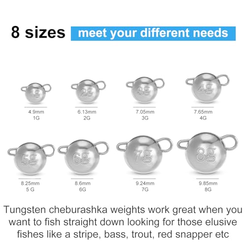 Fpeinc Tungsten Alloy Fishing Weights Sinkers Swivel Ball Sinkers, 5PCS Lead Free Double Ring Sinkers 1g-8g High Stiffness Weights Cannonball Sinkers for Saltwater Fishing - size: 1 gram