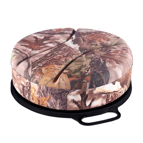 5 Gallon Bucket Seat with 3" Thick Seat Foam Cushion, 360°Swivel Bucket Lid Seat, Waterproof & Silent Bucket Seats for Dove Duck Hunting, Ice Fishing, Baseball, Camping - color: Maple Leaf