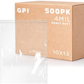 10" x 13" Heavy-Duty Zip Bags - 200 Count - Clear Plastic Reclosable Zipper Baggies, 4 Mil Thick Freezer Storage Poly Bags for Packaging Food, Clothing, Tools & Sharp Objects. - size: 10" x 13"