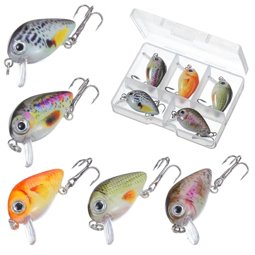 5 Pcs Mini Fishing Lures Hard Baits Hooks Micro Fishing Lures Crankbaits Baits Topwater for Freshwater and Saltwater - style: Style 2
