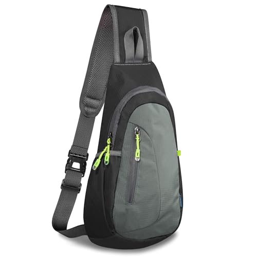 TITECOUGO Small Sling Bag, Lightweight Crossbody Backpack for Men Women, Shoulder Bag for Sports and Outdoor - color: Black/Dark Grey