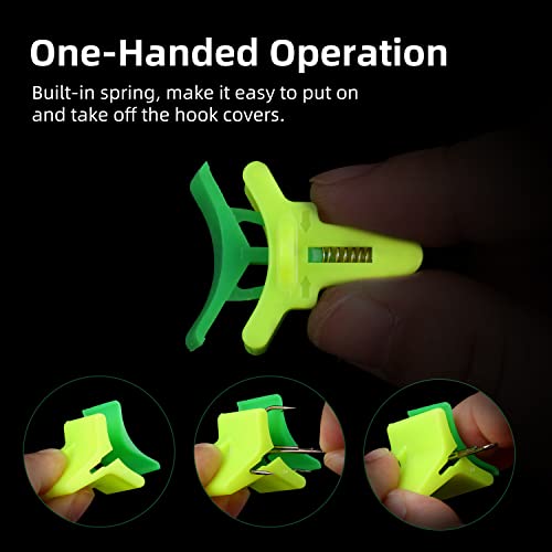 RUNCL Treble Hooks Covers Fishing Hooks Protector Treble Hook Safety Cap Hook Bonnets for Fishing Lures - Spring Design, Hollow Construction, Tangles Free, Fishing Hook Caps - color: Medium (40pcs for 2#, 1#, 1/0, 2/0 Treble Hooks)