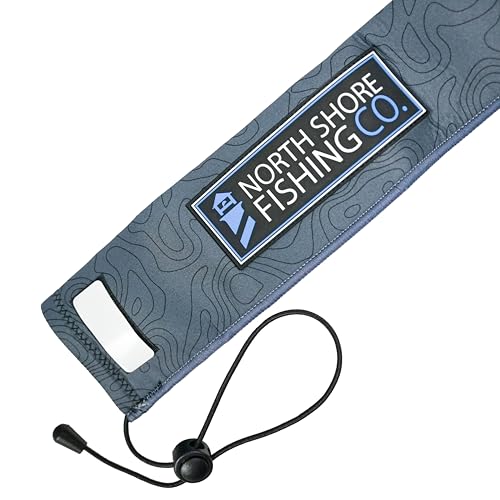 Premium Neoprene Fishing Rod Sleeve – Floating, Puncture Resistant, Labeled Protective Sock for Casting, Spinning, Trolling Fishing Rods - color: Topo, size: 75", style: Casting/Trolling