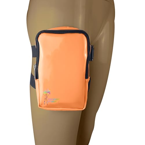 Glossy Thigh Bag | Leg Harness for Women | Outdoor Leg Pouch | Carnival Hiking Travel Fanny Pack with Adjustable Straps | Peach - color: Peach