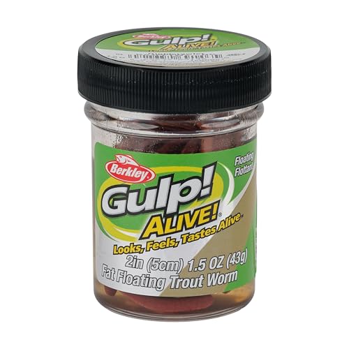 Berkley Gulp! Alive! Fat Floating Trout Worm Fishing Soft Bait - color: Nightcrawler