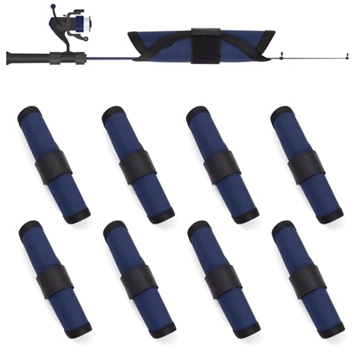 Fishing Lure Covers 8 Pack Fishing Lure Wraps Durable Fishing Hook Cover Bait Storage Protectors 6" Lure Shield Guard Protector to Keep Fishermen Safe for Rod (Blue) - color: Blue