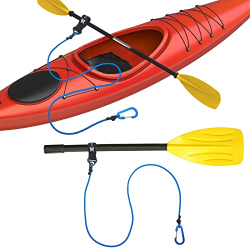 Kayak Paddle Leash, Paddle Leash Lightweight Coiled Kayak Rod Leashes for SUP Kayaking Canoing Fishing Boating - color: Blue - 2 Pack