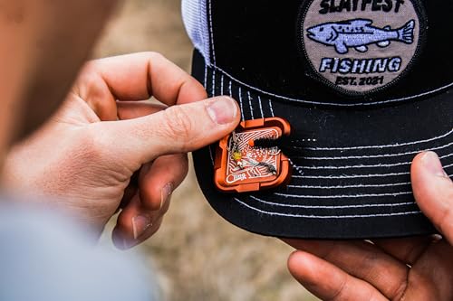 Cling Fishing Products Mag Grab® Mini – Compact Magnetic Fly Holder/Fly Patch & Organizer for Fly Fishing Vest, hat, Waders and Fishing Packs (Rising Dun, Deep Green) - color: Deep Green, style: Rising Dun