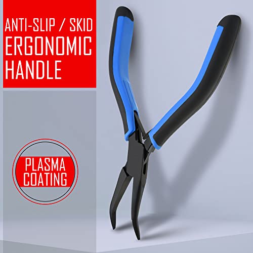 Fish Bone Pliers/Tweezers Stainless Steel Curved With Non-Slip Grip Black - color: Black