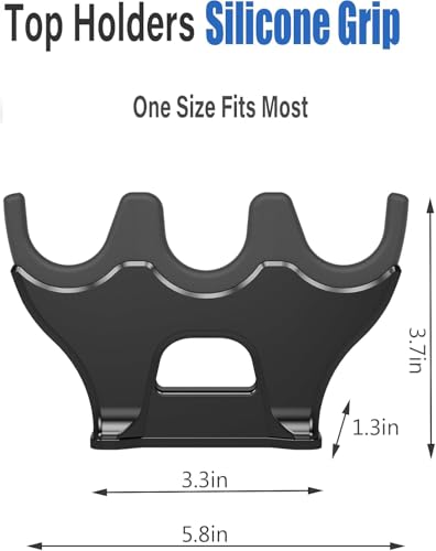 LITTLEMOLE Magnetic Fishing Rod Car Stands, Portable Outdoor Fishing Rod Storage Rack, Soft Silicone Car Pole Fly Pole Holder with 3 Holder Slots - color: Black