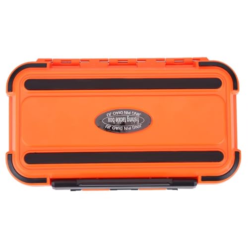 24-Slot Water proof Fishing Tackle Box - Compact ABS Lure Organizer with Adjustable Dividers for Baits & Hooks,16x9x4.5cm(Orange)