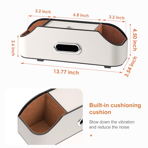 Car Rear Backseat Extra Multifunctional Drink Cup Holder Organizers With Tissue Storage Box Organizer & Hooks For Car Seat Back. White - color: White