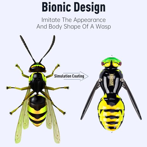 Kingdom Wasp Craw Bait Insect Bionic Floating Fishing Lures Swimbaits Hard Artificial Baits Lure for Freshwater and Saltwater Bass Carp Pike Walleye Fishing ABS Material Carbon Steel Three Book Hook - color: 01, size: 4.2g
