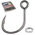 Inline Replacement Single Hooks for Hard Baits, Black Titanium Coated, Ultra Sharp & High-Strength, Includes Matching Split Rings — 4 Variants (#4-30 Pcs, #2-30 Pcs, #1-28 Pcs, #1/0-26 pcs) - color: #2-Inline-Single-Hooks, size: #2