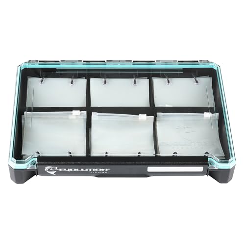 Evolution Fishing BallistiX Blade Runner Tackle Tray - Waterproof, Spinnerbait & Buzzbait Storage, 30 Rust-Resistant Baggies, 6 Sections, Fits 3700 Tackle Box, QuikLatch