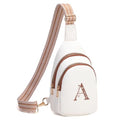 Viverte Crossbody Bags for Women Initial Sling Bag Cross Body Fanny Packs Personalized Gifts for Mom Women Wife - color: Beige with Brown, style: A