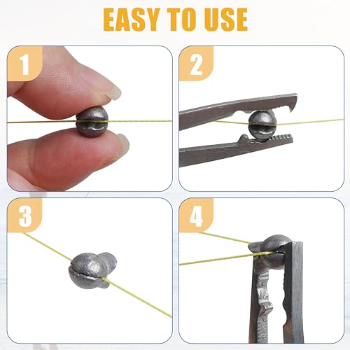 Split Shot Sinker Fishing Weights, 120pcs Removable Round Split Shot Fishing Line Sinkers Clip On Weights for Freshwater Saltwater Fishing - size: 3g_120pcs