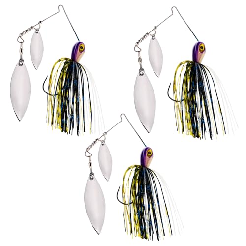 Reaction Tackle Spinner Bait, Compact Profile Fishing Lure with Flash and Vibration for Bass, Trout, Pike, Salmon and Walleye (3-Pack) - color: Killer, size: 1/2 Oz