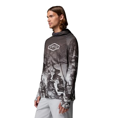 Columbia Men's Pfg Super Terminal Tackle Vent Hoodie - color: Shark Aerials Fade, size: X-Small