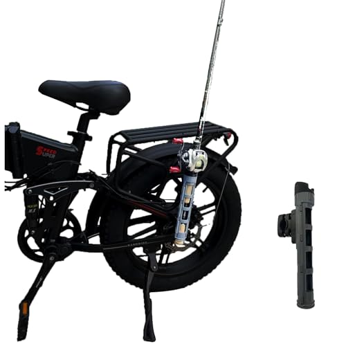 Bike Fishing Rod Holder, Fishing Rod Holder for Bike , E-Bike Fishing Rod Holder, Easy to Install for Bicycles, E-Bikes, Motorcycles, Boats and ATVS, Gray