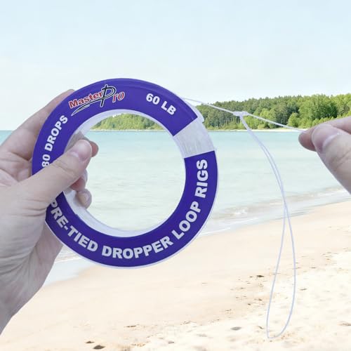 MASTERPRO Pre-Tied Dropper Loop Rigs, Fishing Line Spool 10LB 15LB 20LB 30LB 40LB 50LB 60LB 80LB 100LB, Suitable for Saltwater Freshwater Fishing - size: big bobbin-15LB