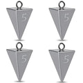 Pyramid Sinkers for Surf Fishing – Lead Fishing Weights, No-Roll Bottom Hold - style: 5oz-4pcs