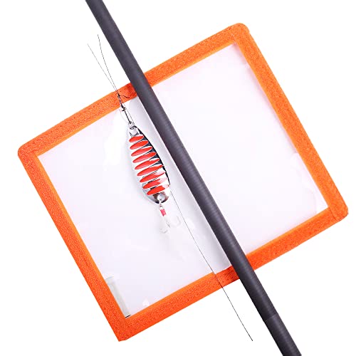 Raprance Fishing Lure Wraps 4 Packs Clear PVC Bait Hook Covers Keeps Fishing Safe Easily See Lures（Orange,L） - size: Large