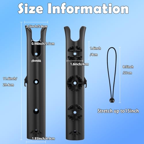 Aventik Tube Fishing Rod Holder Bracket Wall Mounted Boat Side Mount Tool Holder Tube Links with Screws 1/2/3/4/6 Pole Tube Fishing Rod Holders - color: 4-Pole Black