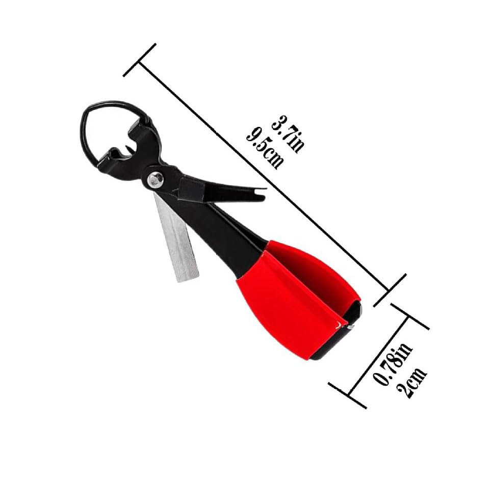1Pc Fast Tie Nail Knotter Line Cutter Clipper Nipper Hook Fishing Tackle Gear Fishing Quick Knot Tool Sharpener Fly Tying Tool - color: black 1pc
