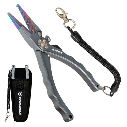 Fishing Pliers for Saltwater & Freshwater, with line Cutter, 6 or 7.5 inch, Hook Remover Pliers, SUS420 Jaws with Titanium Coating, Tungsten Carbide Cutter (Natural, 7.5 inch) - color: Natural, size: 7.5 inch
