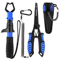 mouhike Fishing Pliers Fish Lip Gripper Fishing Tool Kit Muti-Function Saltwater Fishing Line Cutter Hook Remover with Sheath Lanyard, Fly Ice Fishing Gear Fishing Gifts for Men Women - color: Blue & Black