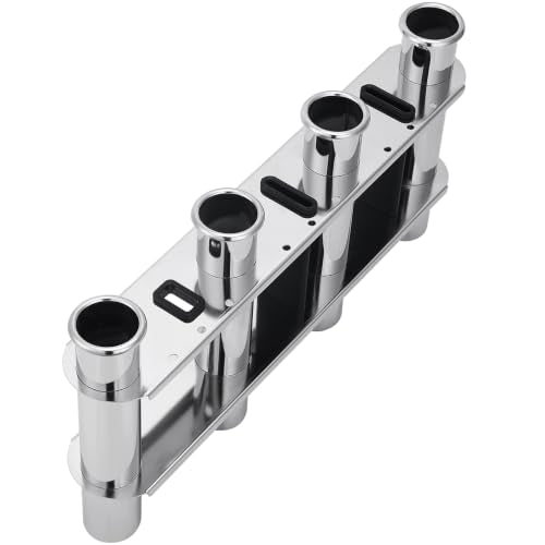 4 Tube Fishing Rod Holder & Boat Organizer Rod Rack Stainless Steel Fishing Rod Bracket Tube-linked Fishing Accessories