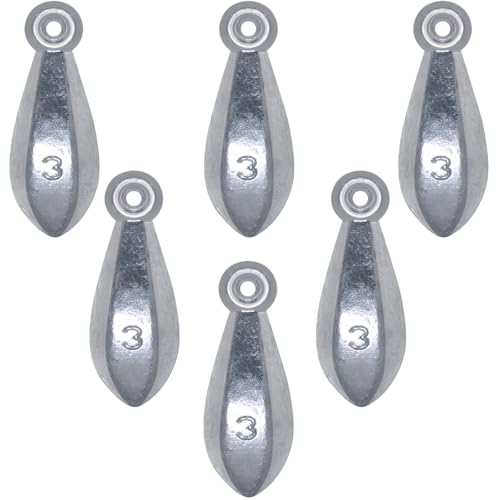 Fishing Weights Sinkers Bank Fishing Lead Sinkers Bullet Fishing Weights Ocean Saltwater Surf Fishing Gear Fishing Assortment 1oz 2oz 3oz 4oz - style: 3oz-6pcs