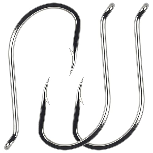 Octopus Fishing Hooks, 100pcs Offset Circle Hooks High Carbon Steel Catfish Hooks Freshwater Saltwater Fishing Gear Tackle 11 Sizes - size: 5/0-100pcs