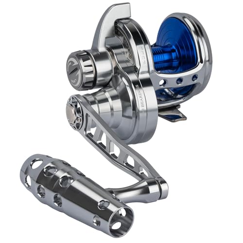 THKFISH Slow Pitch Jigging Reel, 55lbs Max Drag 6.3:1,9+2 Stainless BB Lever Drag Saltwater Heavy Duty Trolling Reel Slow Jigging Reel Saltwater Fishing - size: WAVE-30-Right Hand-SILVER