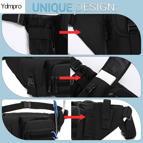 Tactical Fanny Pack，Military Waist Bag Hip Belt Bumbag Utility Bags for Fishing Hiking Hunting with Mesh Water Bottle Holder Pouch (Tan) - color: Tan