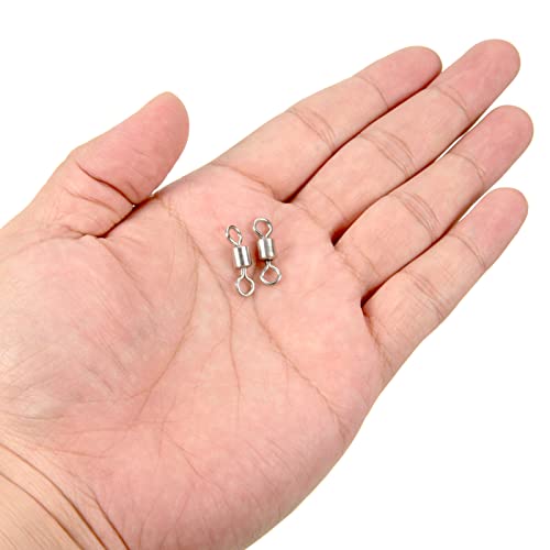 PATIKIL Fishing Barrel Swivels, 40 Pack 335LBS Copper Rolling Hook Line Connector Terminal Tackle for Saltwater Freshwater Fishing, Silver - style: 125 lb