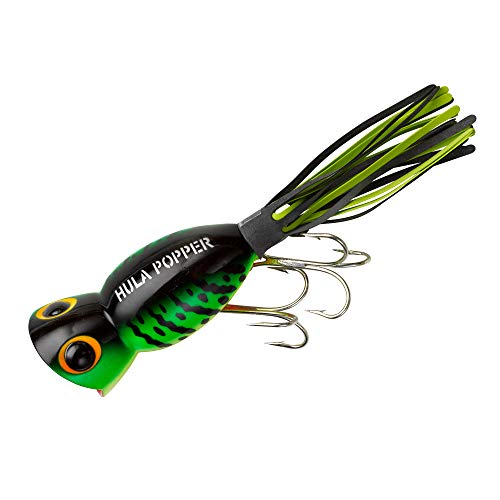 Arbogast Hula Popper Topwater Bass Fishing Lure - color: Fire Tiger, size: 1 3/4 in, 1/4 oz
