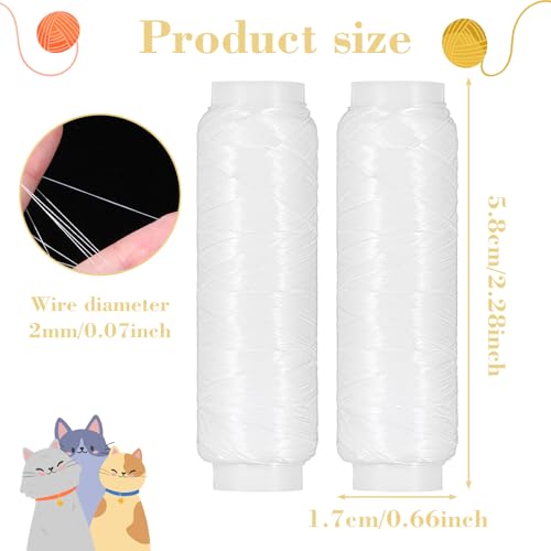 TIESOME 2PCS Fishing Bait Elastic Thread, 0.2mm 820 FT Per Spool Invisible Magic Fishing Line Fishing Bait String No Knots Required Bait Keeper Stretchy Clear String for Salmon Sturgeon Catfish