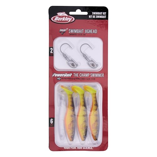 Berkley PowerBait The Champ Swimmer Fishing Soft Bait - color: Assorted - HD Fire Perch / HD Purple Smelt, size: 3.8"