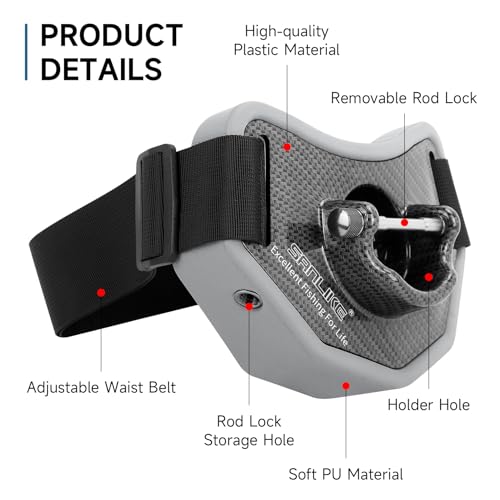 SANLIKE Stand-up Fishing Belt Adjustable Waist Fighting Belt Rod Holder