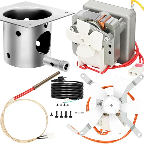 Replacement Parts Kit for Traeger,Pit Boss Wood Pellet Grills,Auger Motor,Induction Fan,Fire Burn Pot with Screws and Hot Rod Ignitor with Fuse,Pellet Grill Repair Kit Fit for Camp Chef,Z Grills - color: sliever1