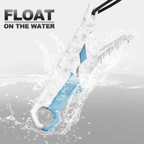 SNAIL TRAIL 7.5''/9'' Floating Fish Gripper, Fishing Grabber, Catfish Mouth Pliers, Caught Bass Holder, Digital Scale Hook Clamp, Saltwater Lip Grip Tool with Lanyard, Gifts for Men, White-Blue - color: White-blue, size: 7.5"