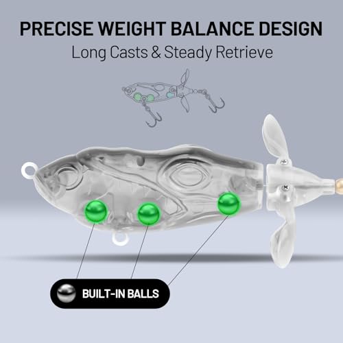 Handing Topwater Fishing Lure 3 Pieces Bass Fishing Lure with Mustad Hook, Lifelike Swimbait for Pike Catfish, for Anglers, 1/2oz, 3/4oz and 1oz - color: A2-3.9in 3/4oz